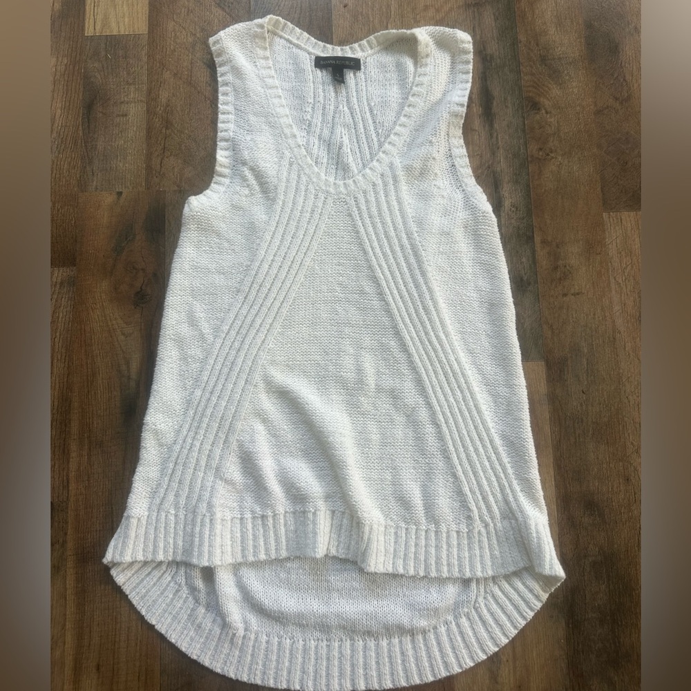 Banana Republic Cream Knit Tank Top